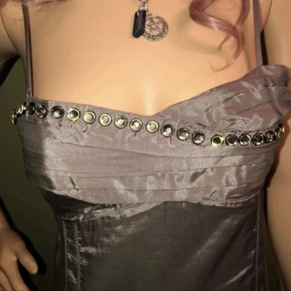 stella & jamie silk embellished slip dress Large NWOT - Picture 4 of 12